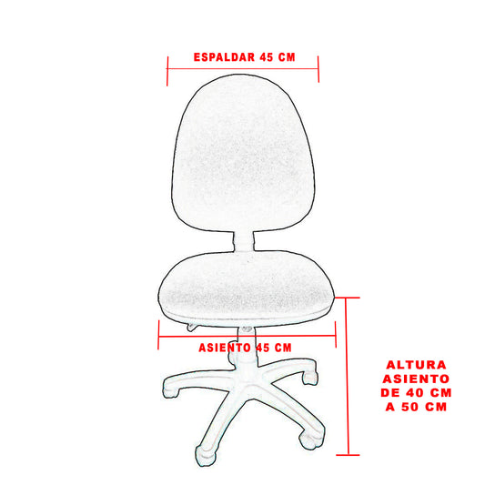 Silla Escritorio LIZZA ALTA Rojo Fuego Sin Brazos