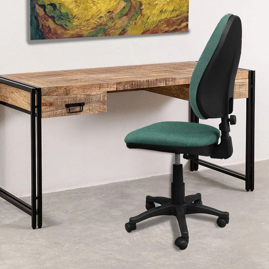 Silla Escritorio LIZZA ALTA Verde Turquesa Sin Brazos