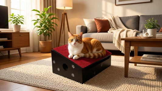 Rascador y Organizador Gatibox Negro Rojo Tomate-RNA 012