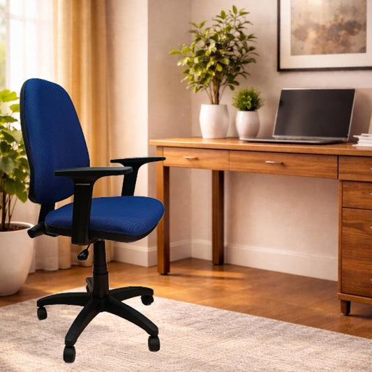 Silla Ejecutiva Alta Adequar Con Brazos, color Azul