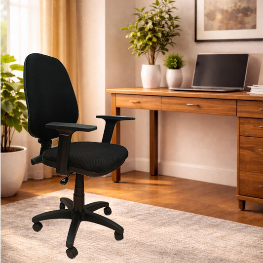 Silla Ejecutiva Alta Adequar Con Brazos, color Negro