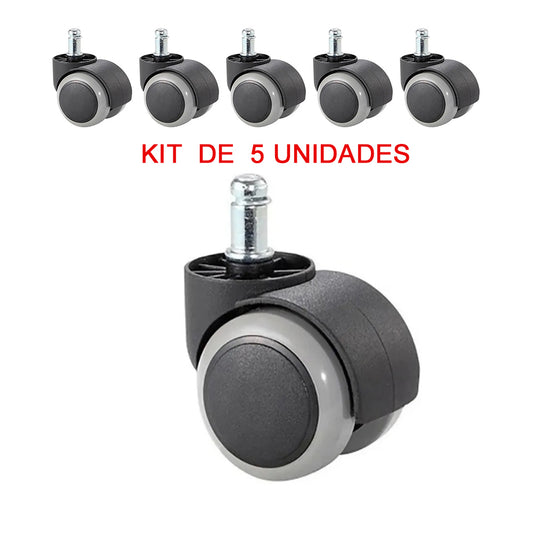 Rodachinas Para Sillas Oficina Piso Duro De 50mm ( 5 Unidades) Ref.: JR-5007