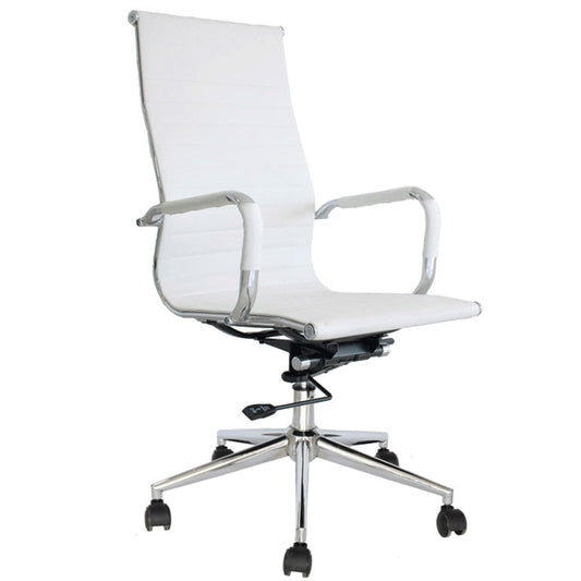 Silla Bruselas Alta Blanca - Linea en cuero