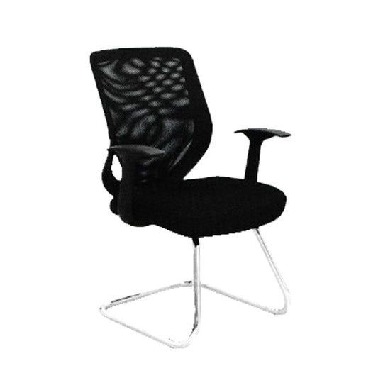 Silla Turquia Negra Base Cromada Interlocutora